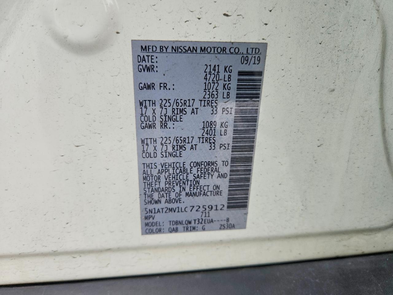 2020 NISSAN ROGUE SV photo 27