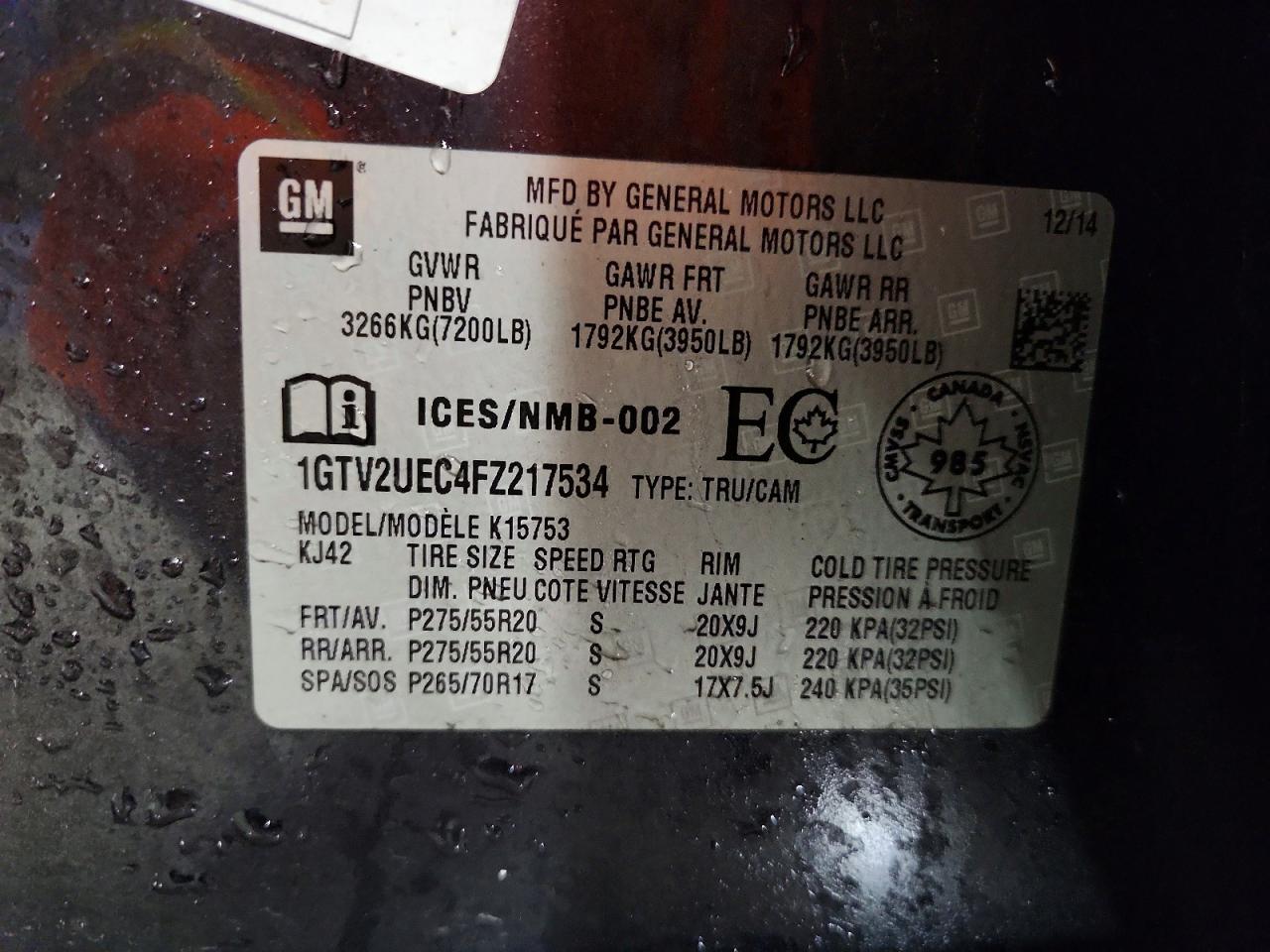 2015 GMC SIERRA K1500 SLE photo 12