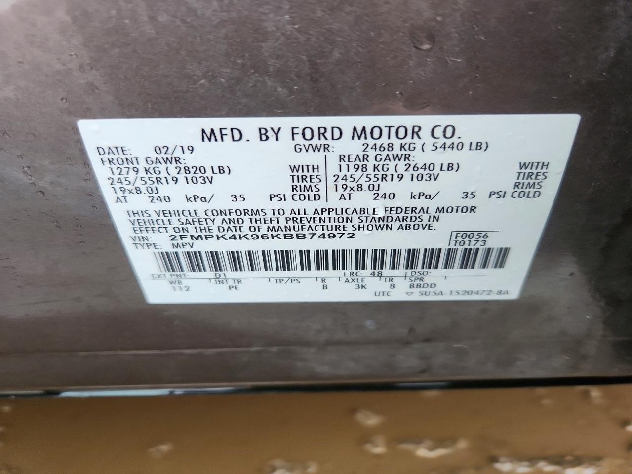 2019 FORD EDGE TITANIUM photo 13