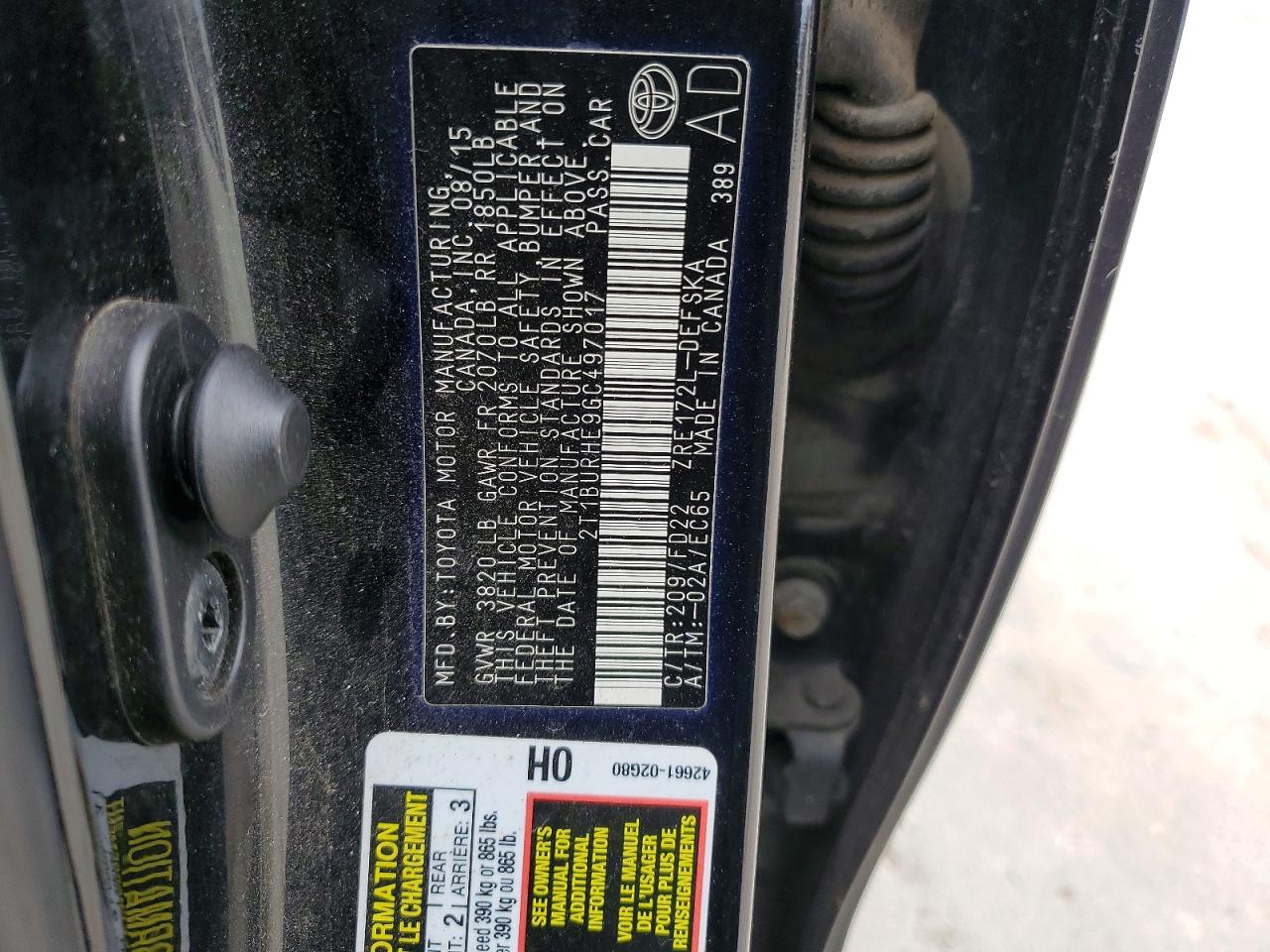 2016 TOYOTA COROLLA S PLUS photo 23