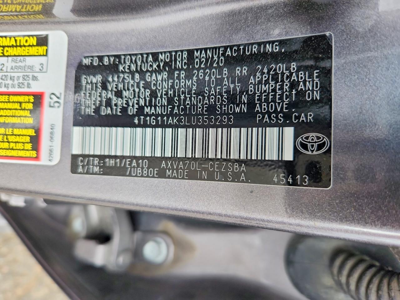 2020 TOYOTA CAMRY SE photo 25
