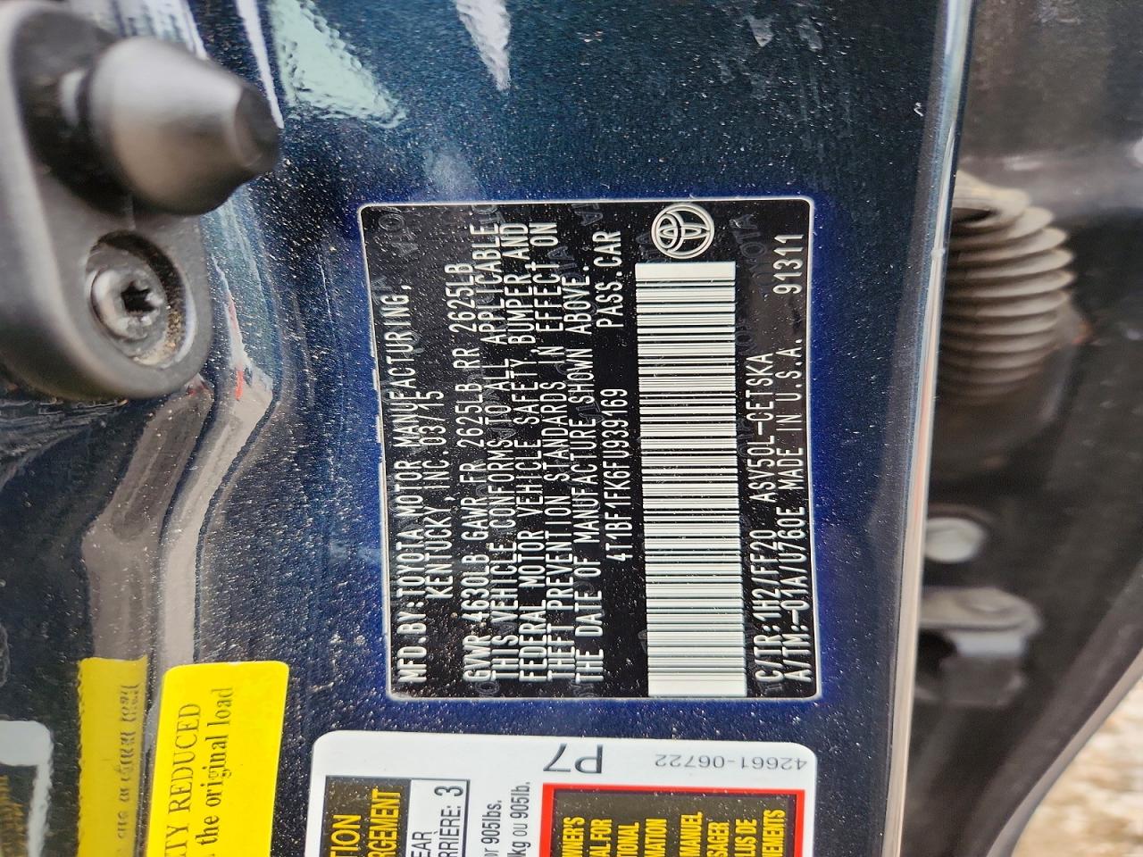 2015 TOYOTA CAMRY SE photo 12