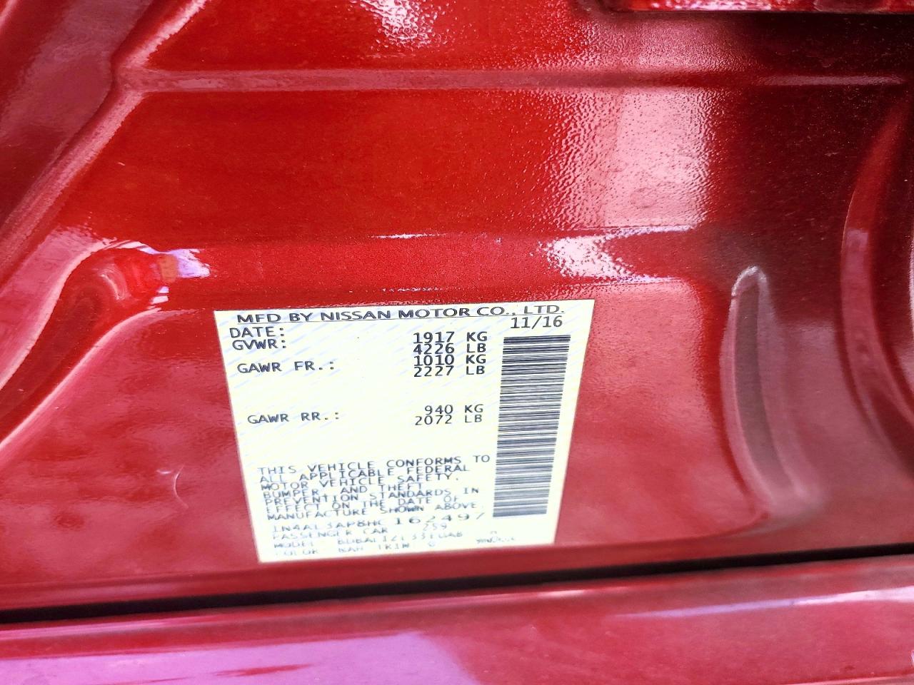 2017 NISSAN ALTIMA 2.5 SV photo 25