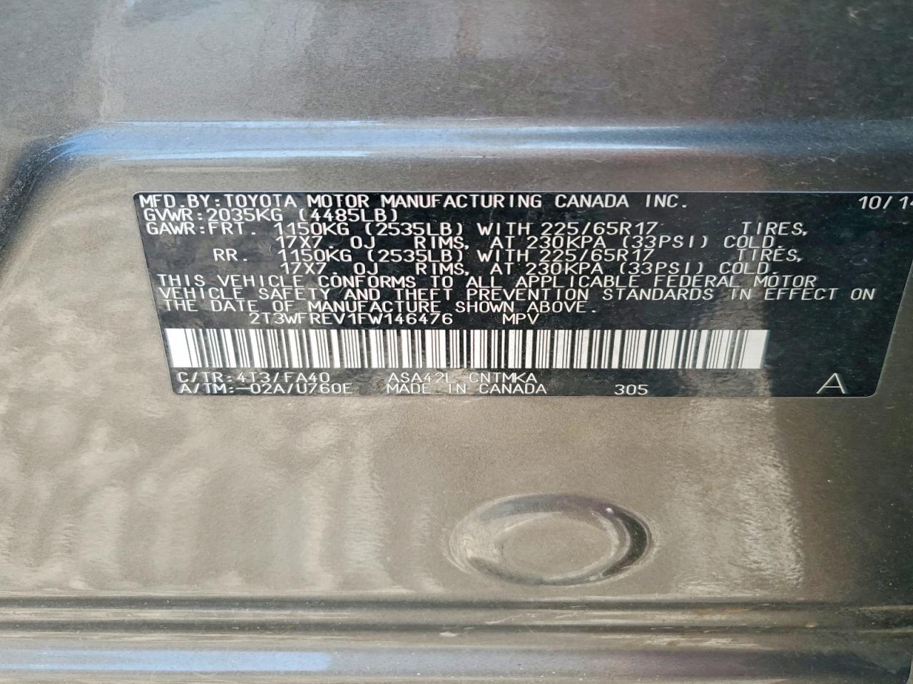 2015 TOYOTA RAV4 XLE photo 37