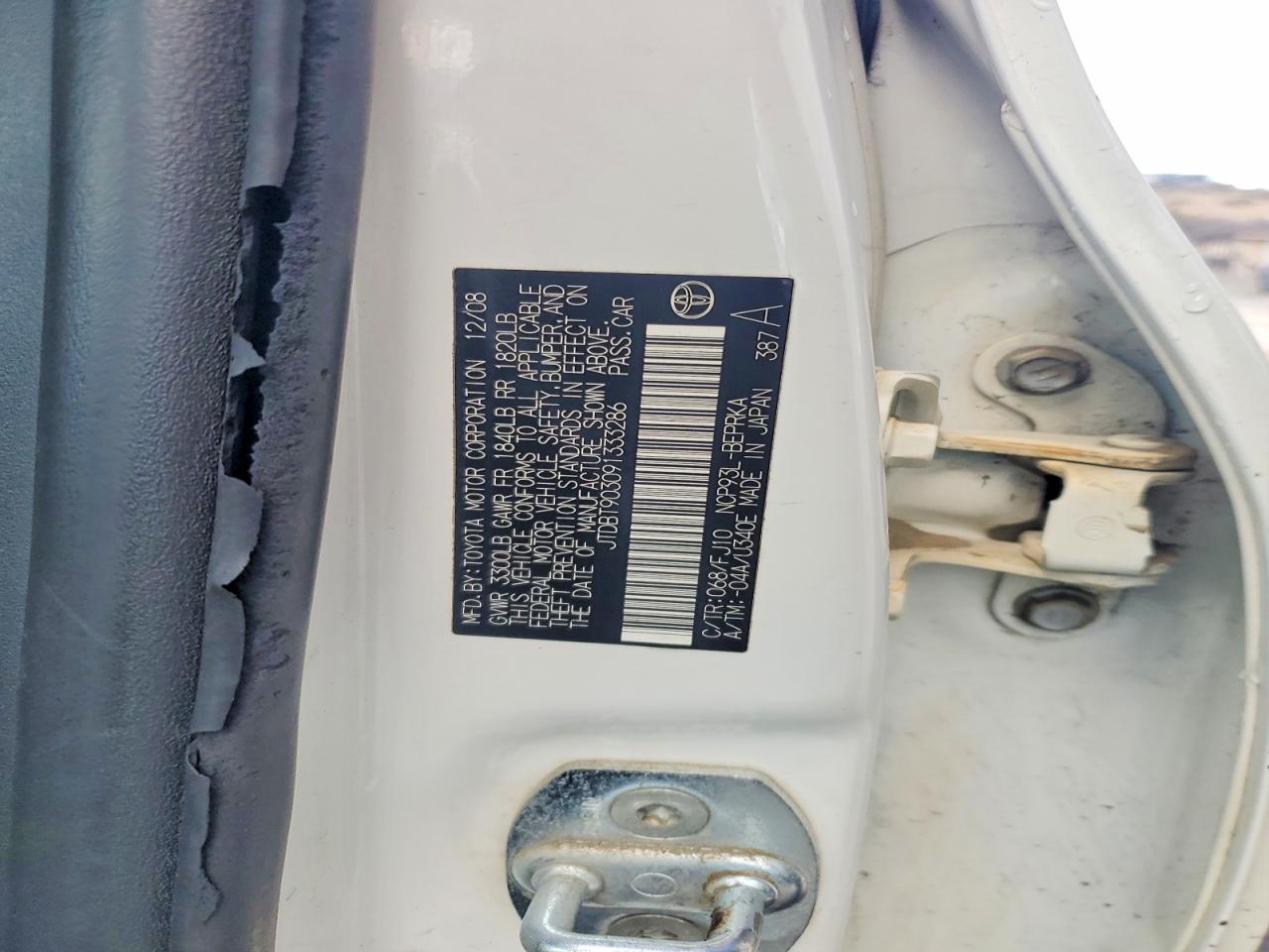 2009 TOYOTA YARIS BASE photo 12