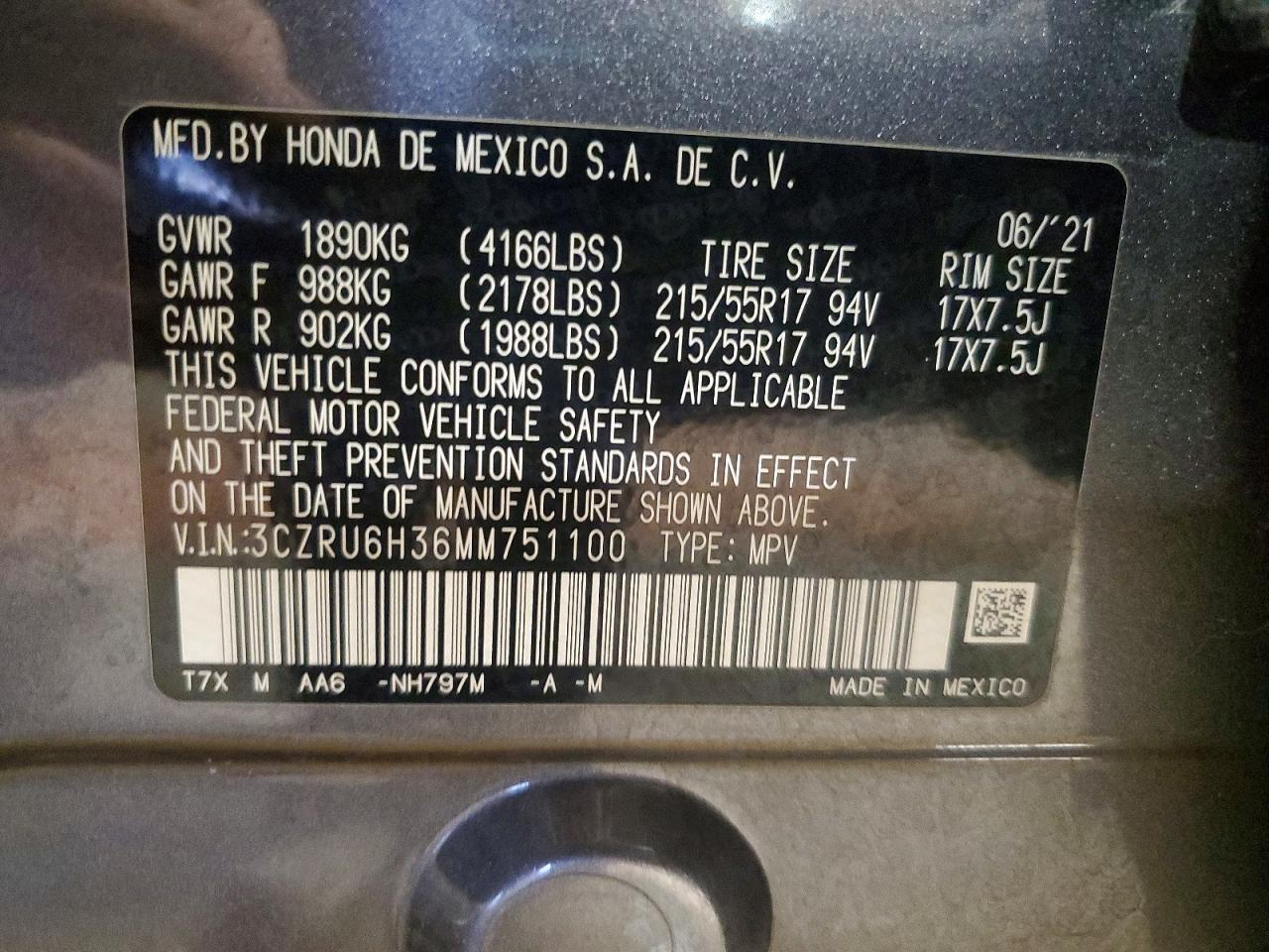 2021 HONDA HR-V LX photo 13