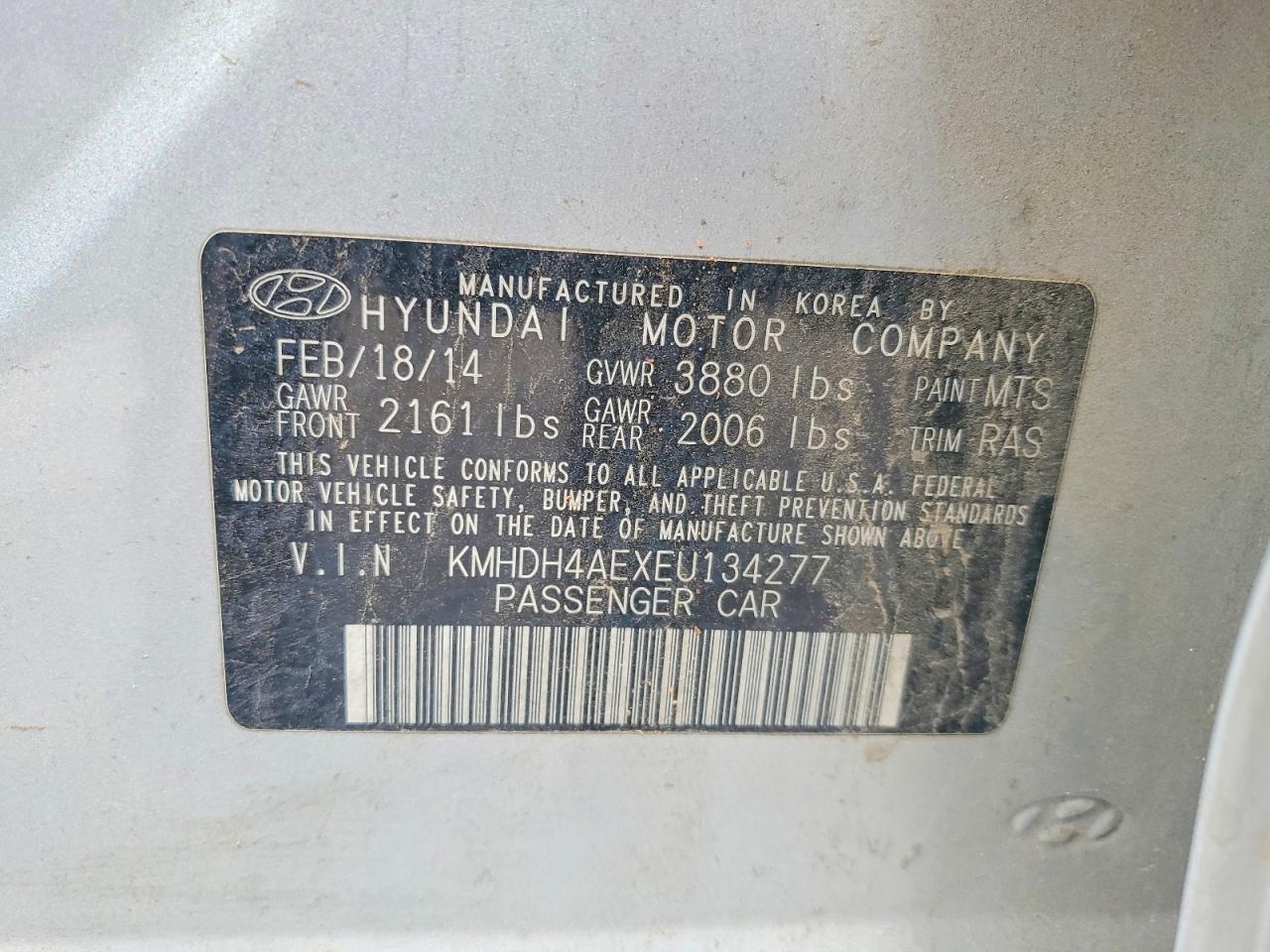2014 HYUNDAI ELANTRA SE photo 25