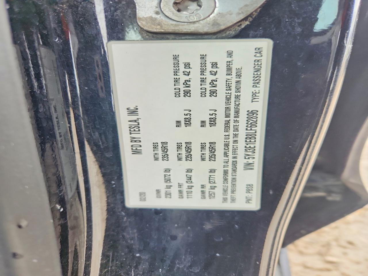 2020 TESLA MODEL 3 photo 25