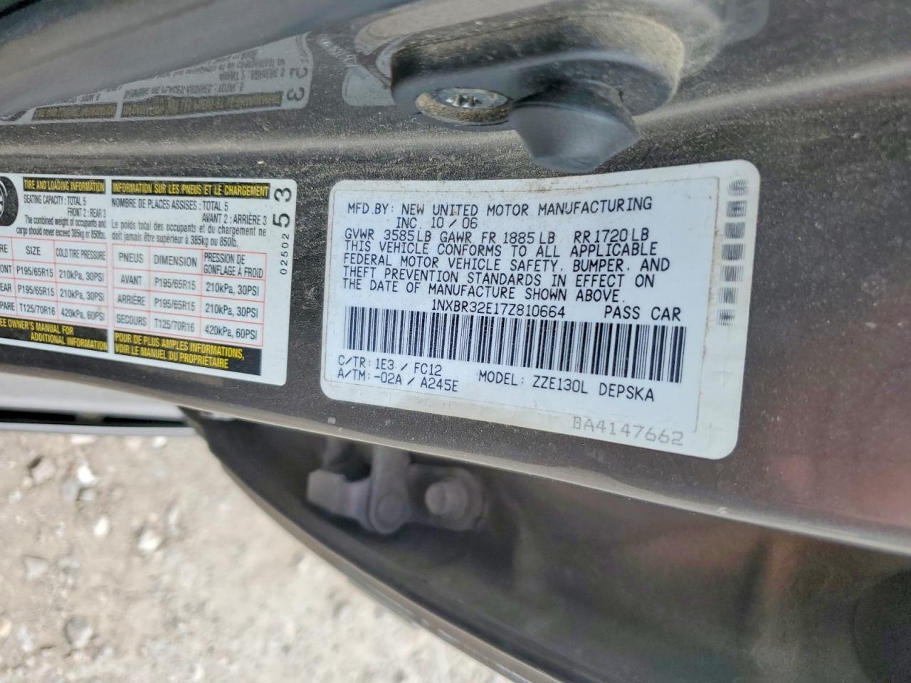 2007 TOYOTA COROLLA CE photo 23