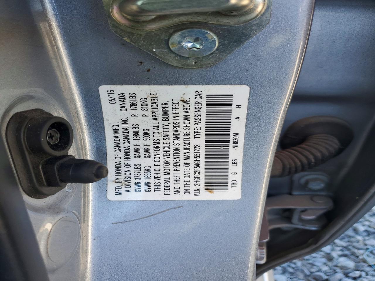 2016 HONDA CIVIC LX photo 12