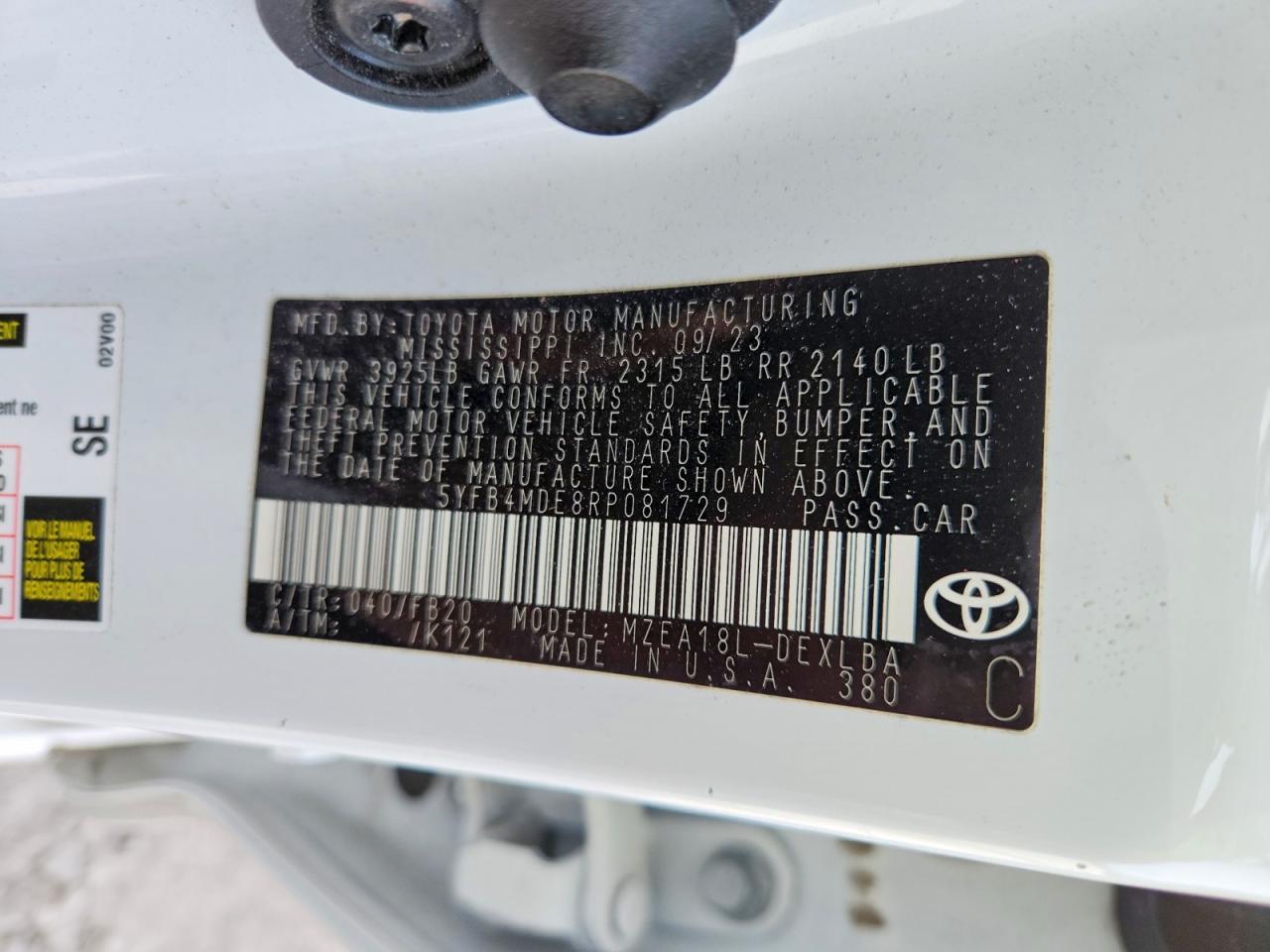 2024 TOYOTA COROLLA LE photo 12