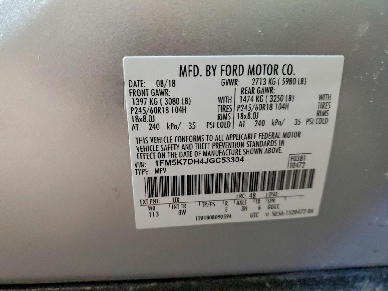 2018 FORD EXPLORER XLT photo 27