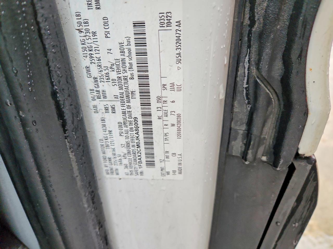 2018 FORD TRANSIT T-350 photo 13