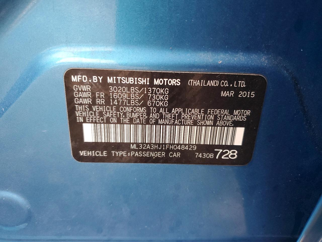 2015 MITSUBISHI MIRAGE DE photo 12