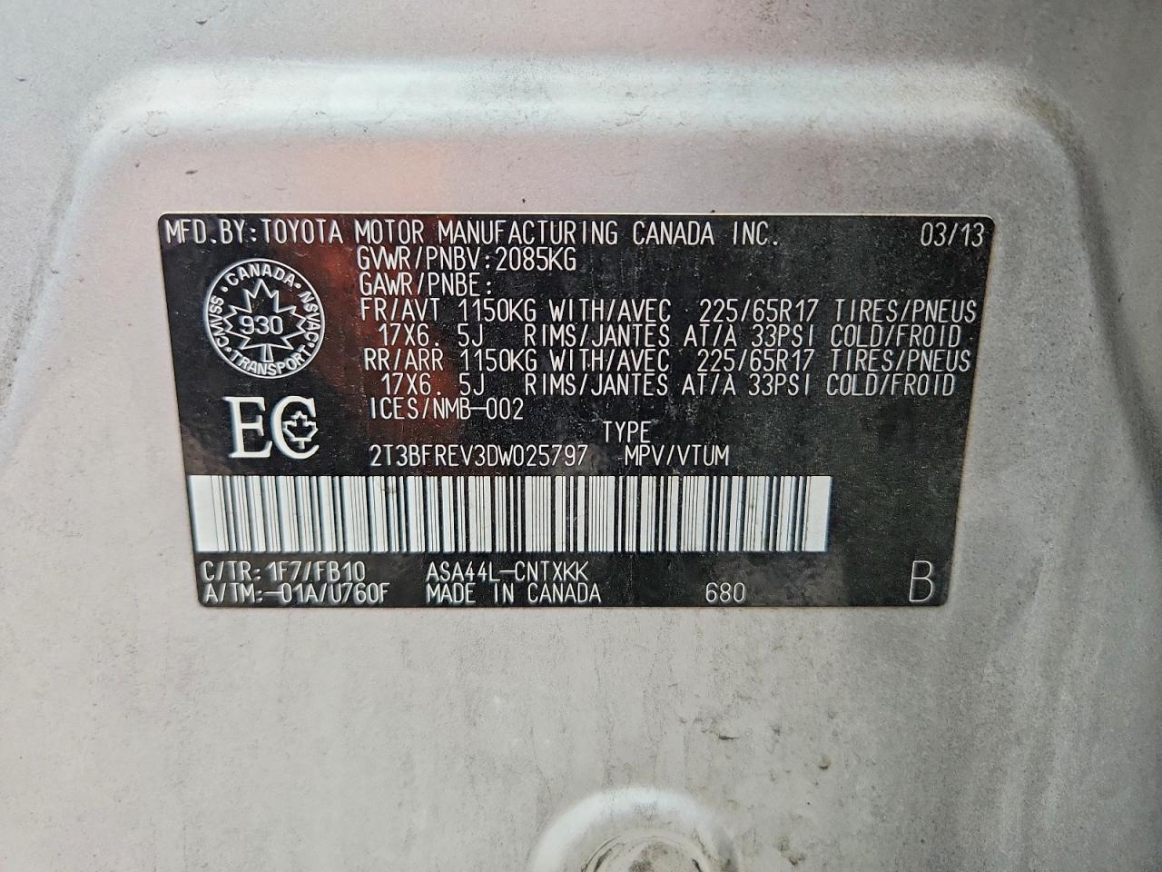 2013 TOYOTA RAV4 LE photo 37