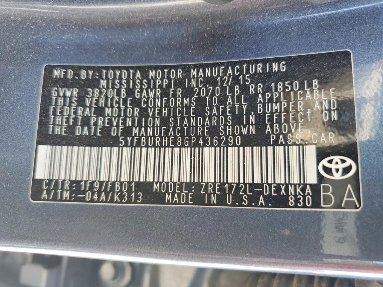 2016 TOYOTA COROLLA LE photo 12