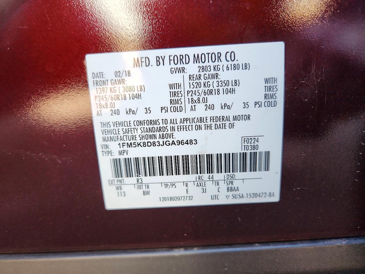 2018 FORD EXPLORER XLT photo 25