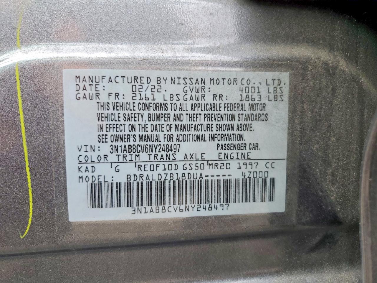 2022 NISSAN SENTRA SV photo 12