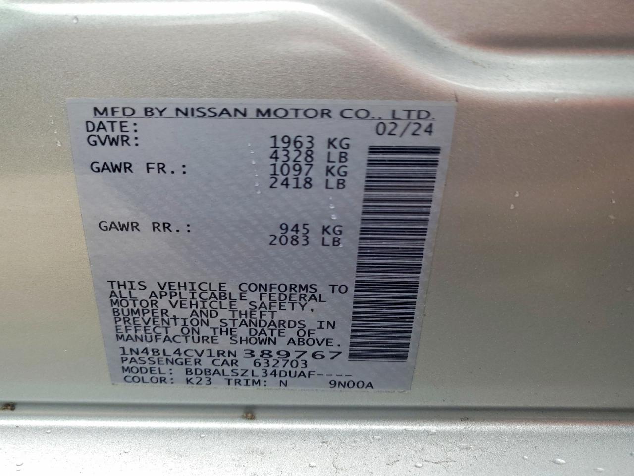 2024 NISSAN ALTIMA 2.5 SR photo 23