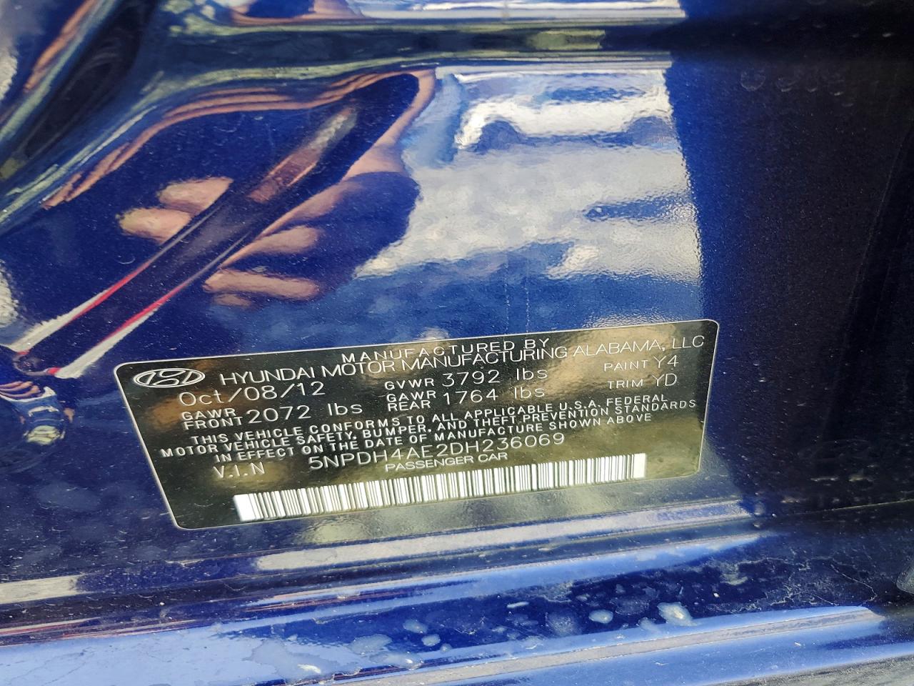 2013 HYUNDAI ELANTRA LIMITED photo 12