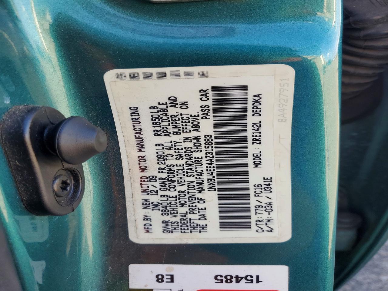 2010 TOYOTA COROLLA BASE photo 23