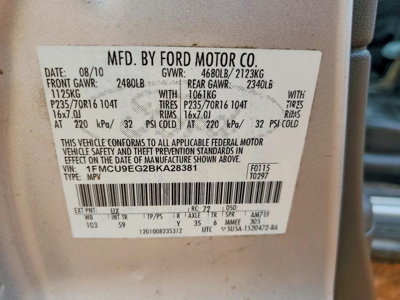 2011 FORD ESCAPE LIMITED photo 37