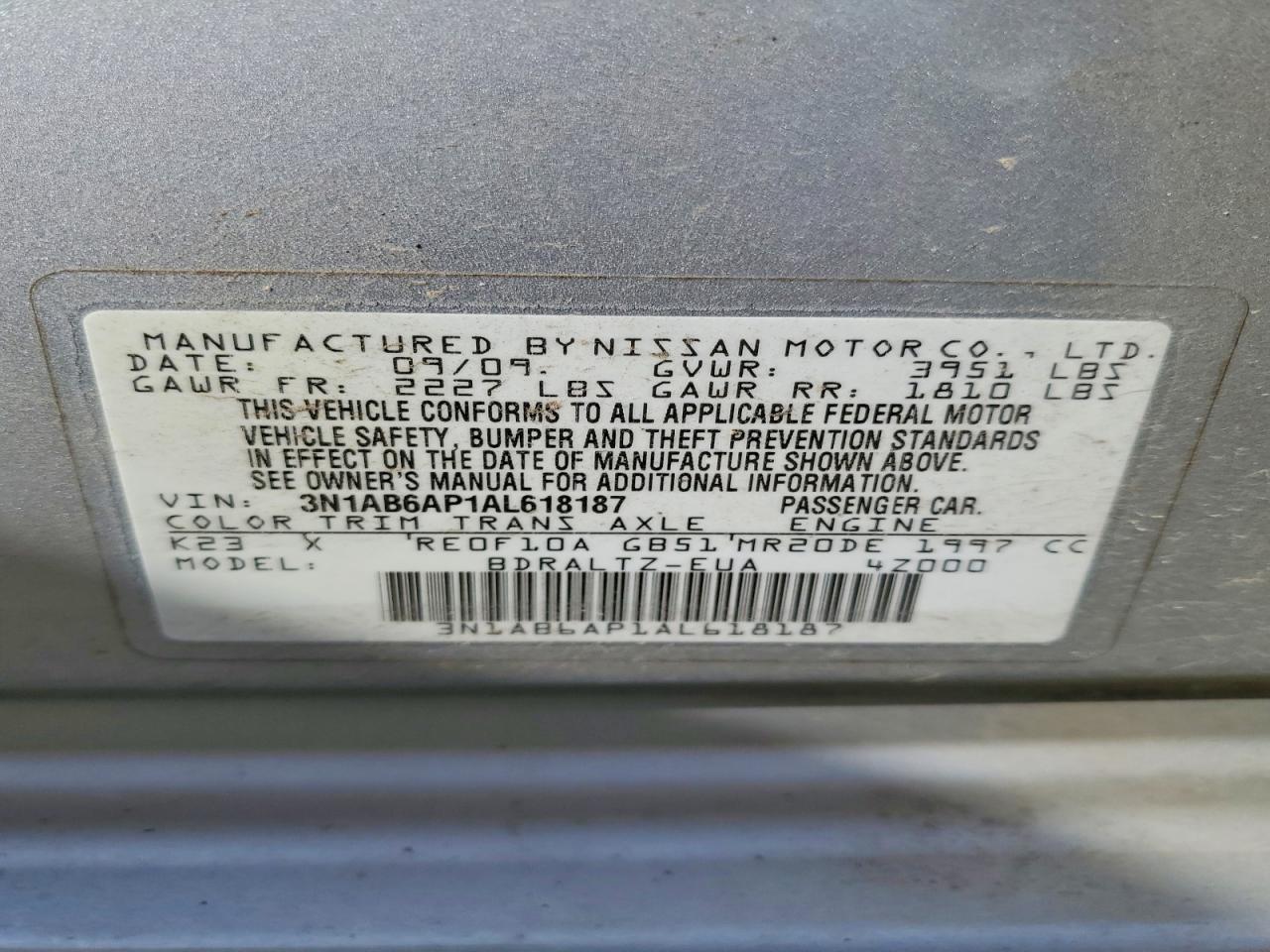 2010 NISSAN SENTRA 2.0 photo 23