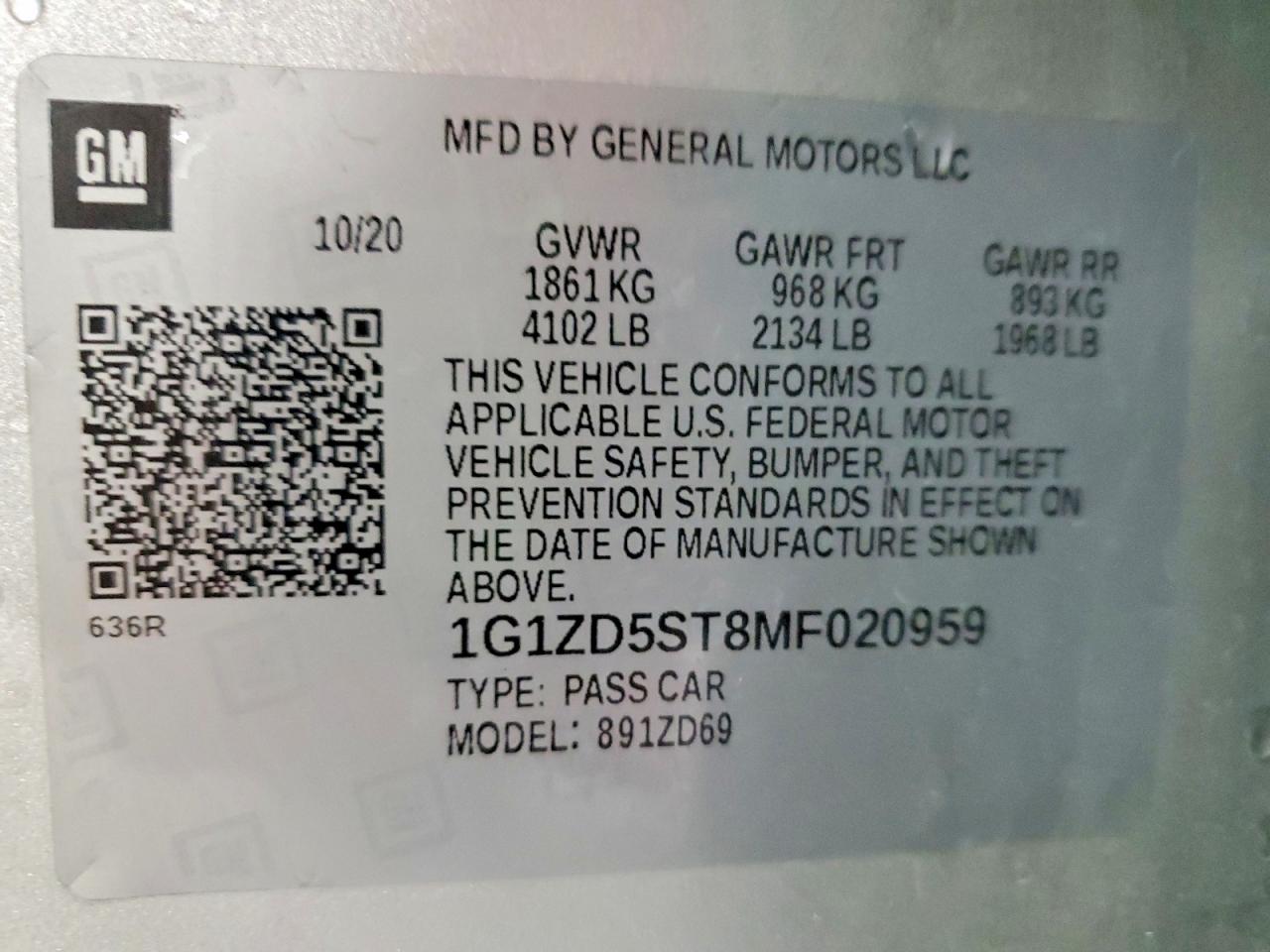 2021 CHEVROLET MALIBU LT photo 34
