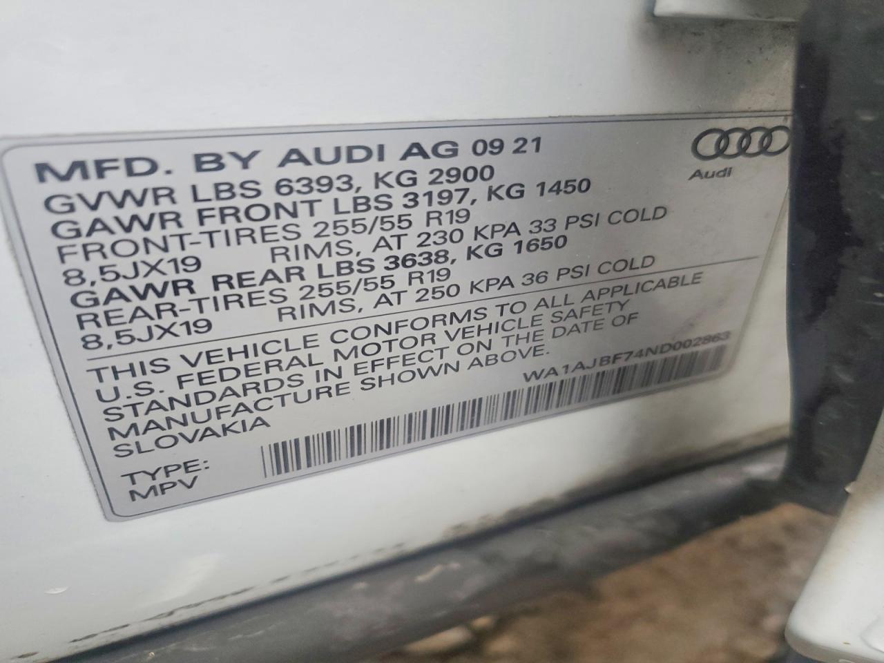 2022 AUDI Q7 PREMIUM photo 14