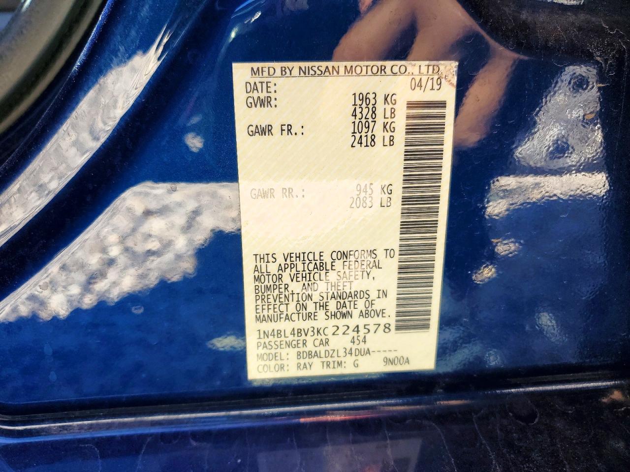 2019 NISSAN ALTIMA 2.5 S photo 23