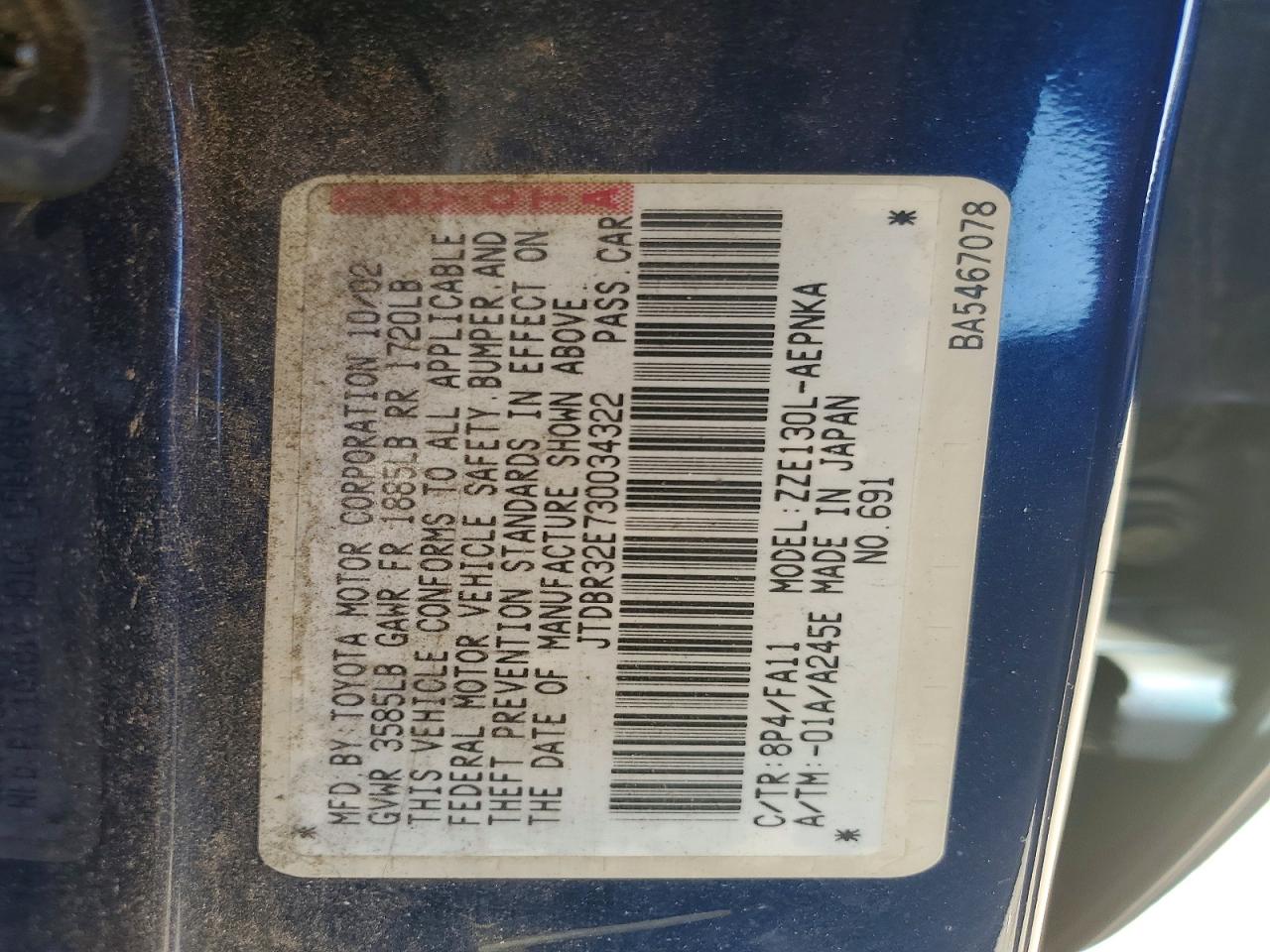 2003 TOYOTA COROLLA LE photo 13