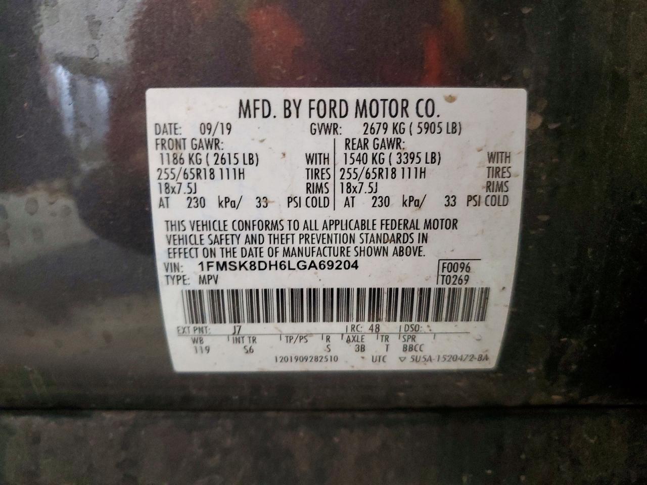 2020 FORD EXPLORER XLT photo 25