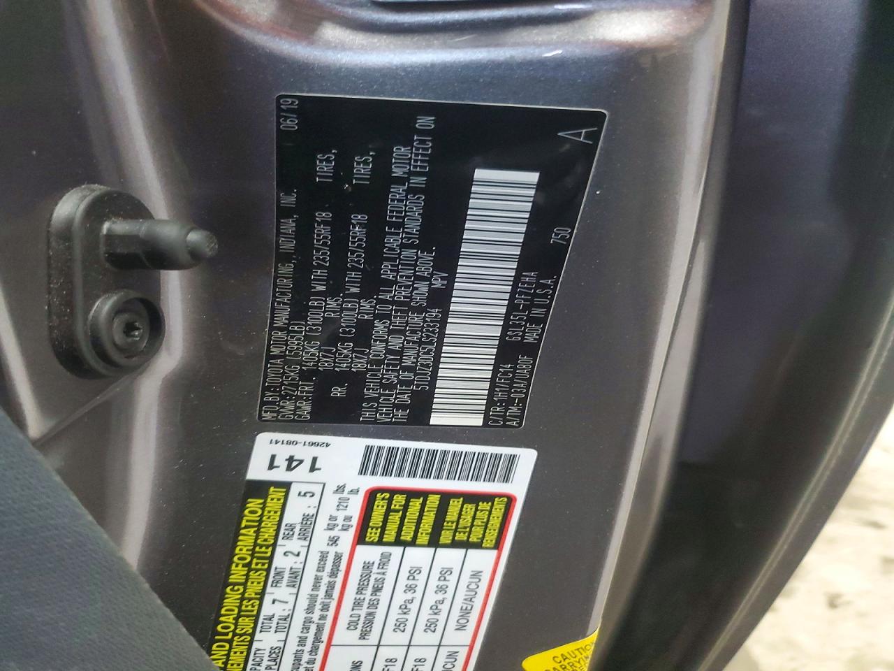 2020 TOYOTA SIENNA LE 7-PASSENGER photo 13