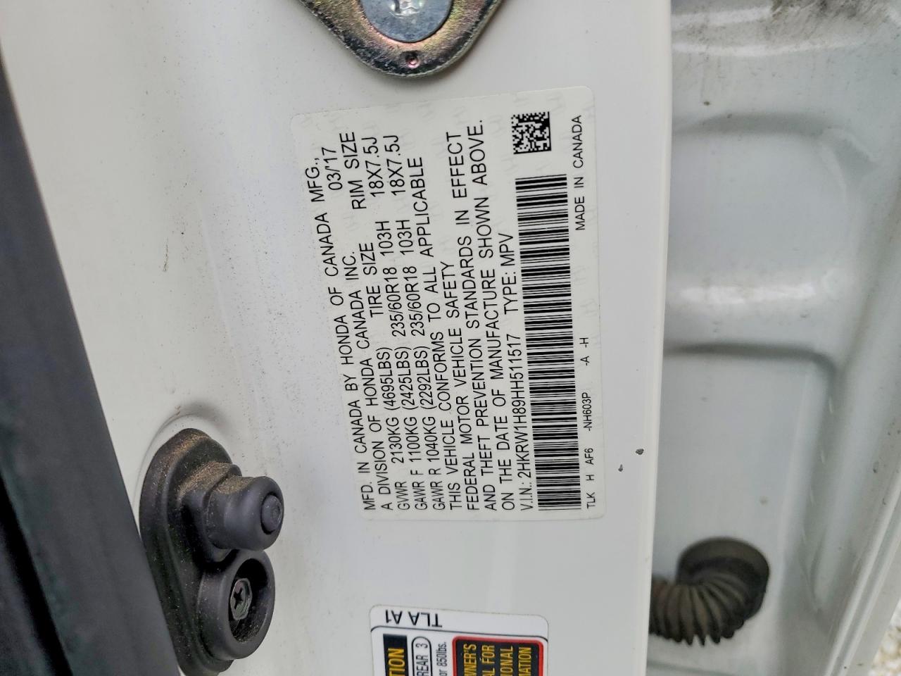 2017 HONDA CR-V EXL photo 37
