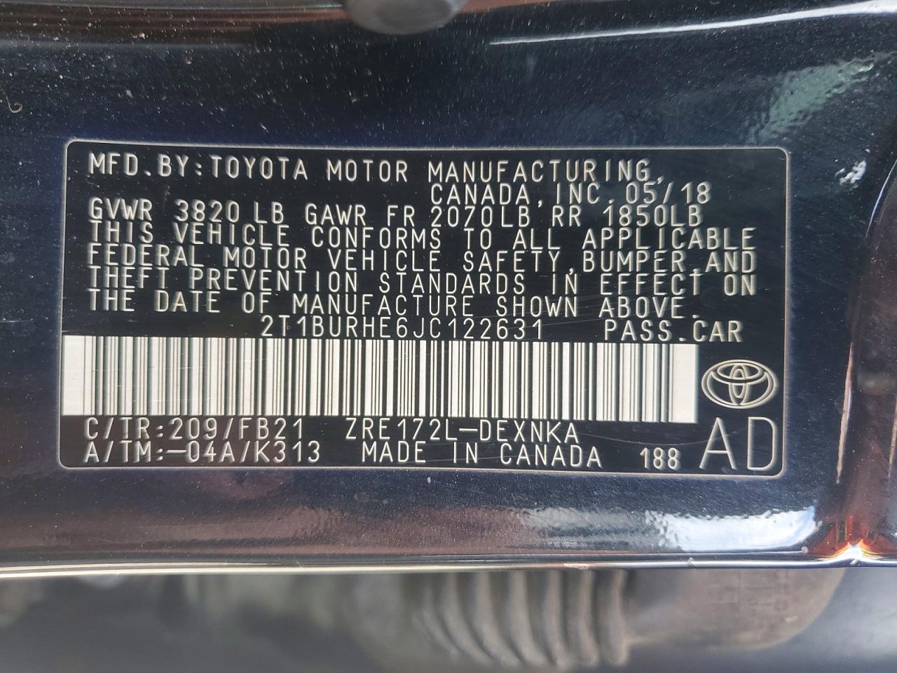 2018 TOYOTA COROLLA photo 25