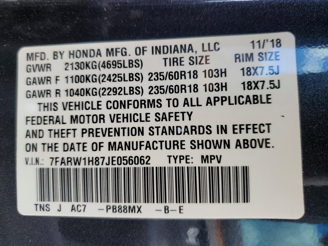 2018 HONDA CR-V EXL photo 25