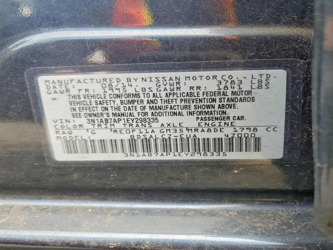 2014 NISSAN SENTRA FE+ S photo 23