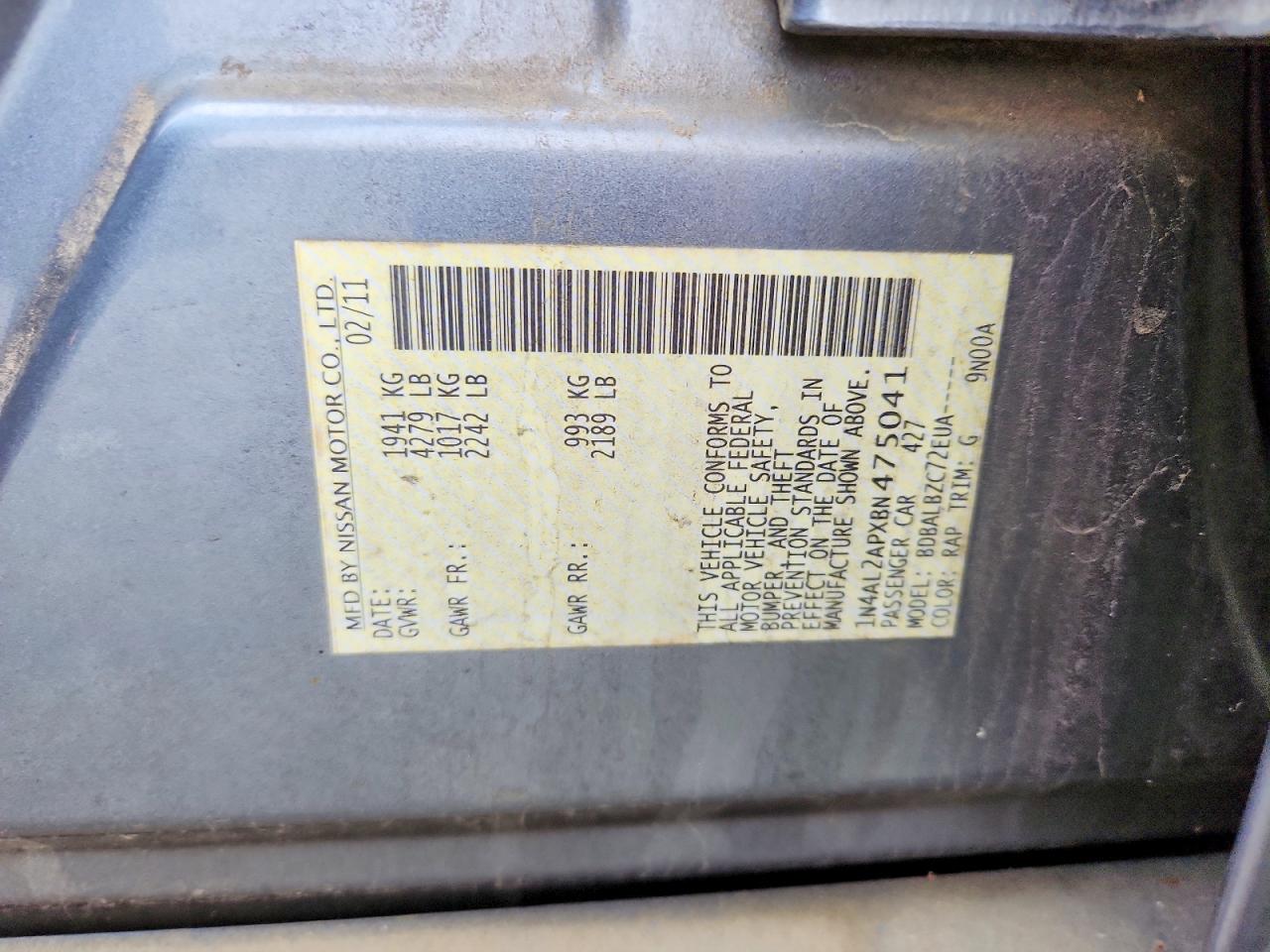 2011 NISSAN ALTIMA 2.5 photo 12