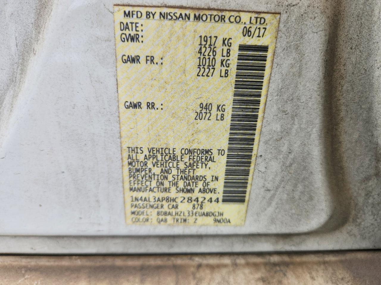 2017 NISSAN ALTIMA 2.5 SR photo 25
