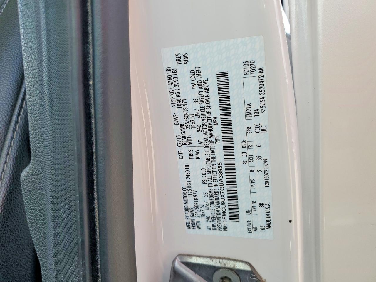 2016 FORD ESCAPE TITANIUM photo 37