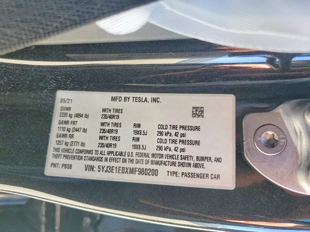 2021 TESLA MODEL 3 photo 34
