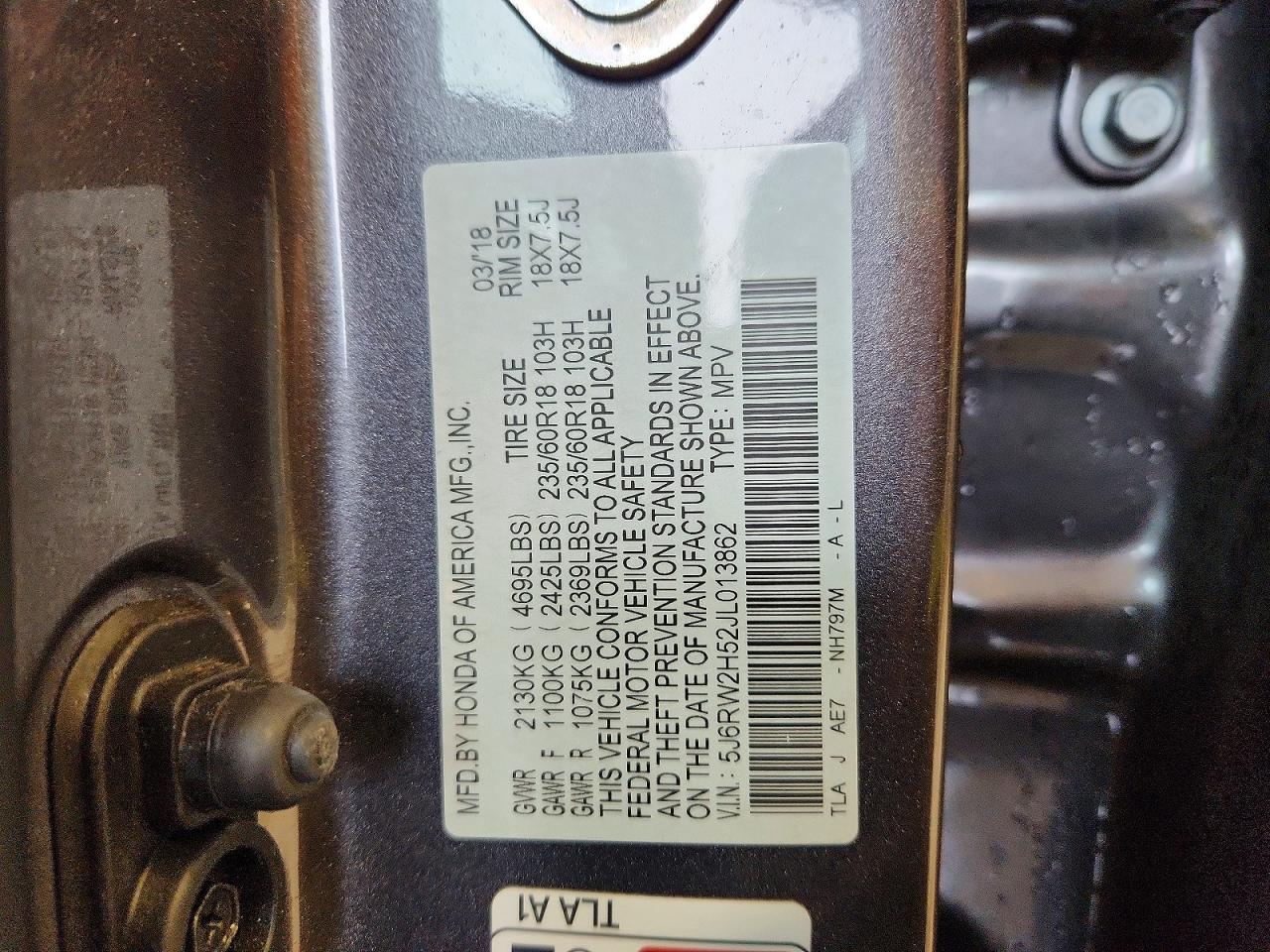 2018 HONDA CR-V EX photo 12