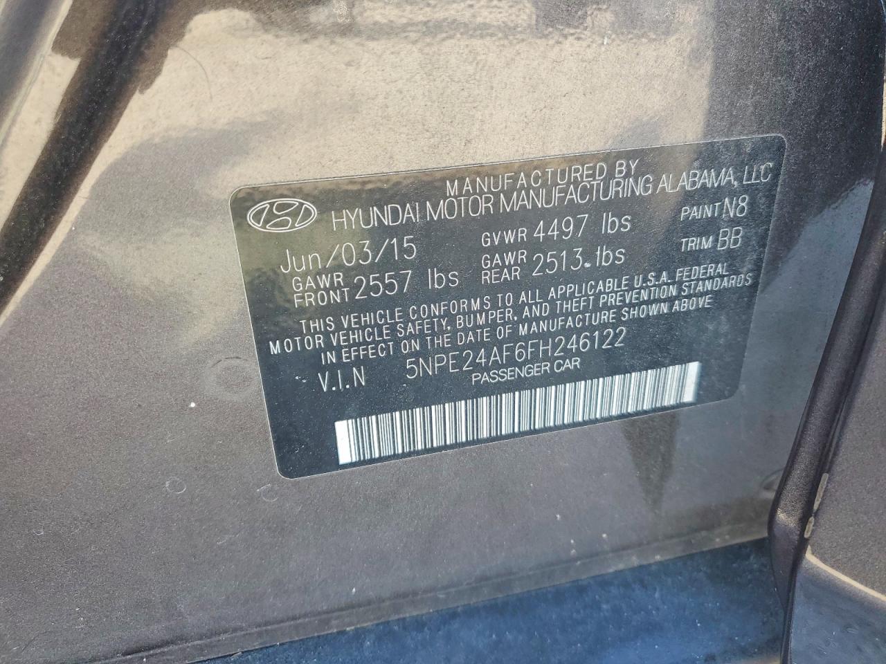2015 HYUNDAI SONATA SE photo 37