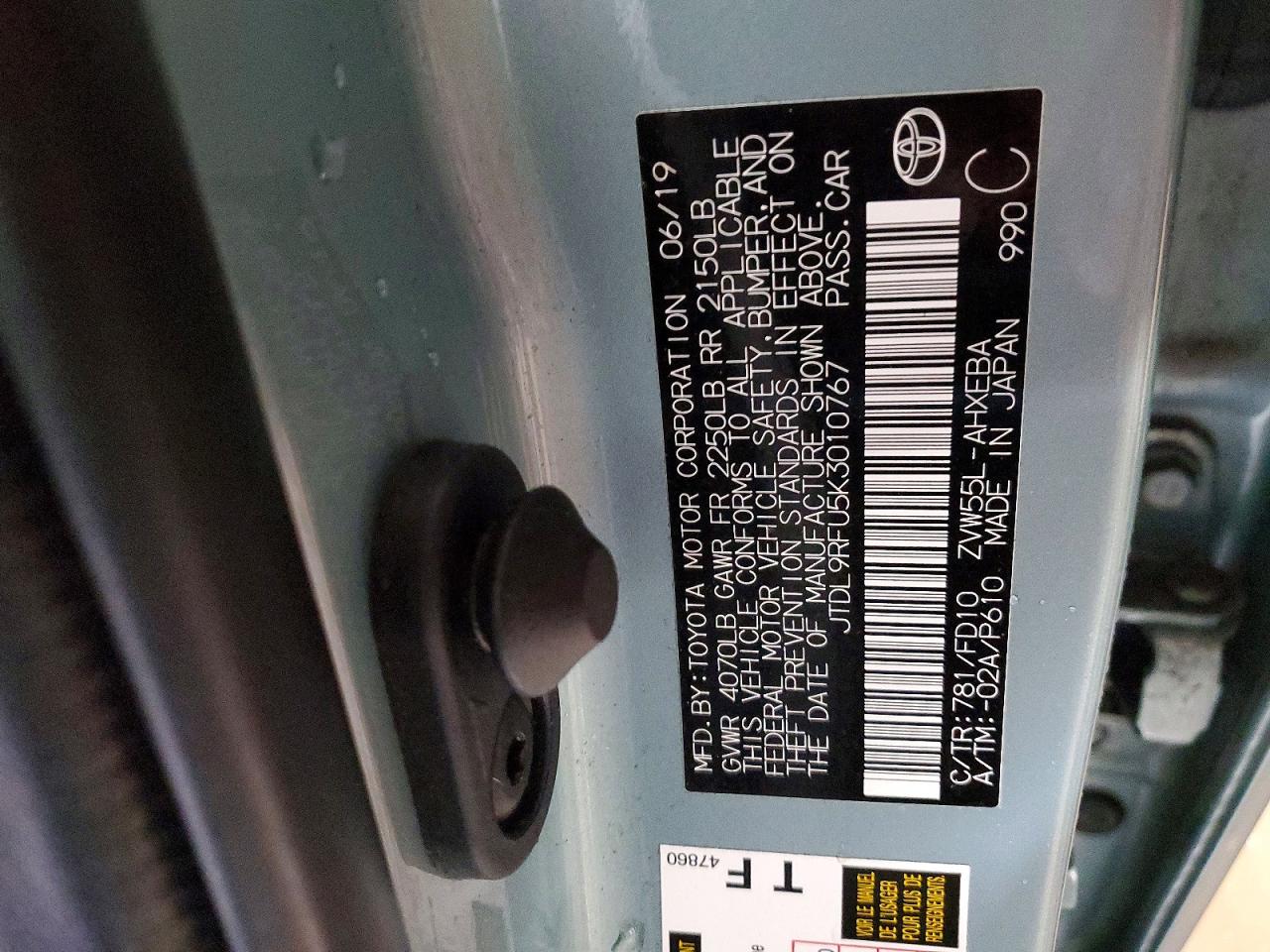 2019 TOYOTA PRIUS LE AWD-E photo 12