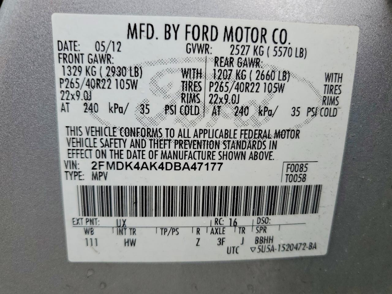 2013 FORD EDGE SPORT photo 13
