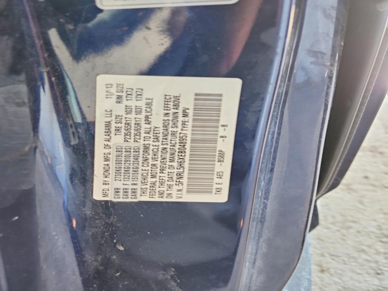 2014 HONDA ODYSSEY EXL photo 13