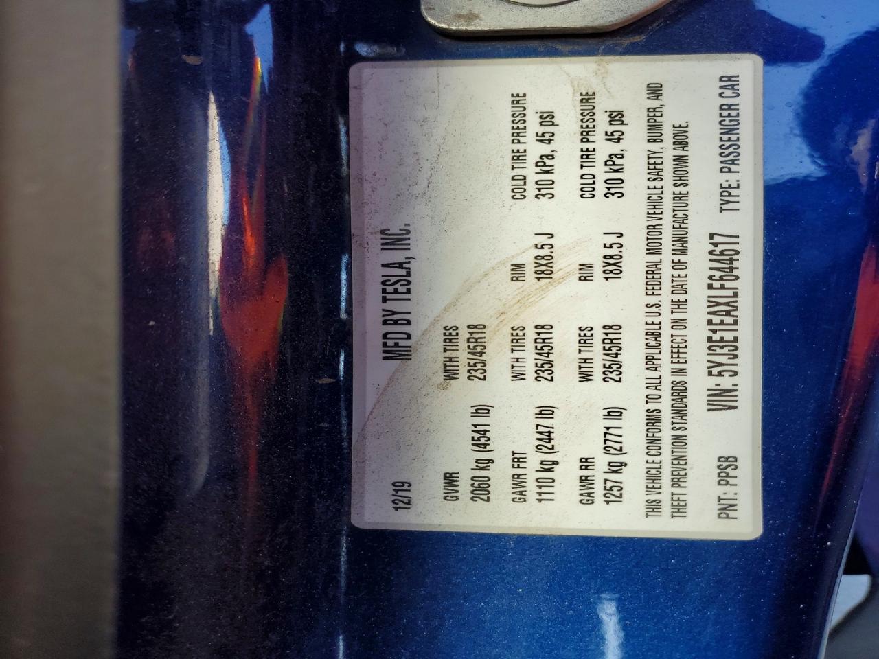 2020 TESLA MODEL 3 photo 37
