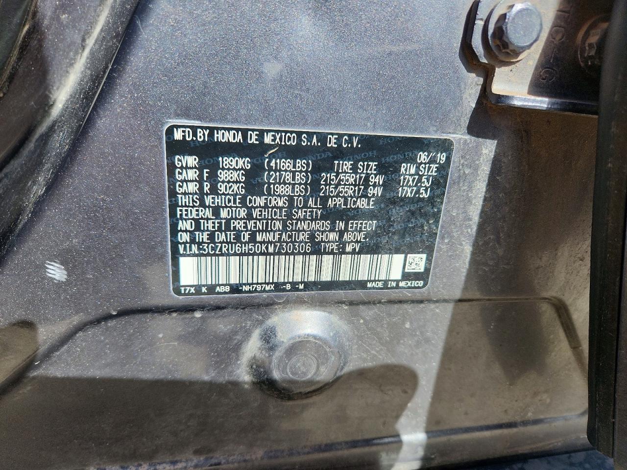 2019 HONDA HR-V EX photo 34