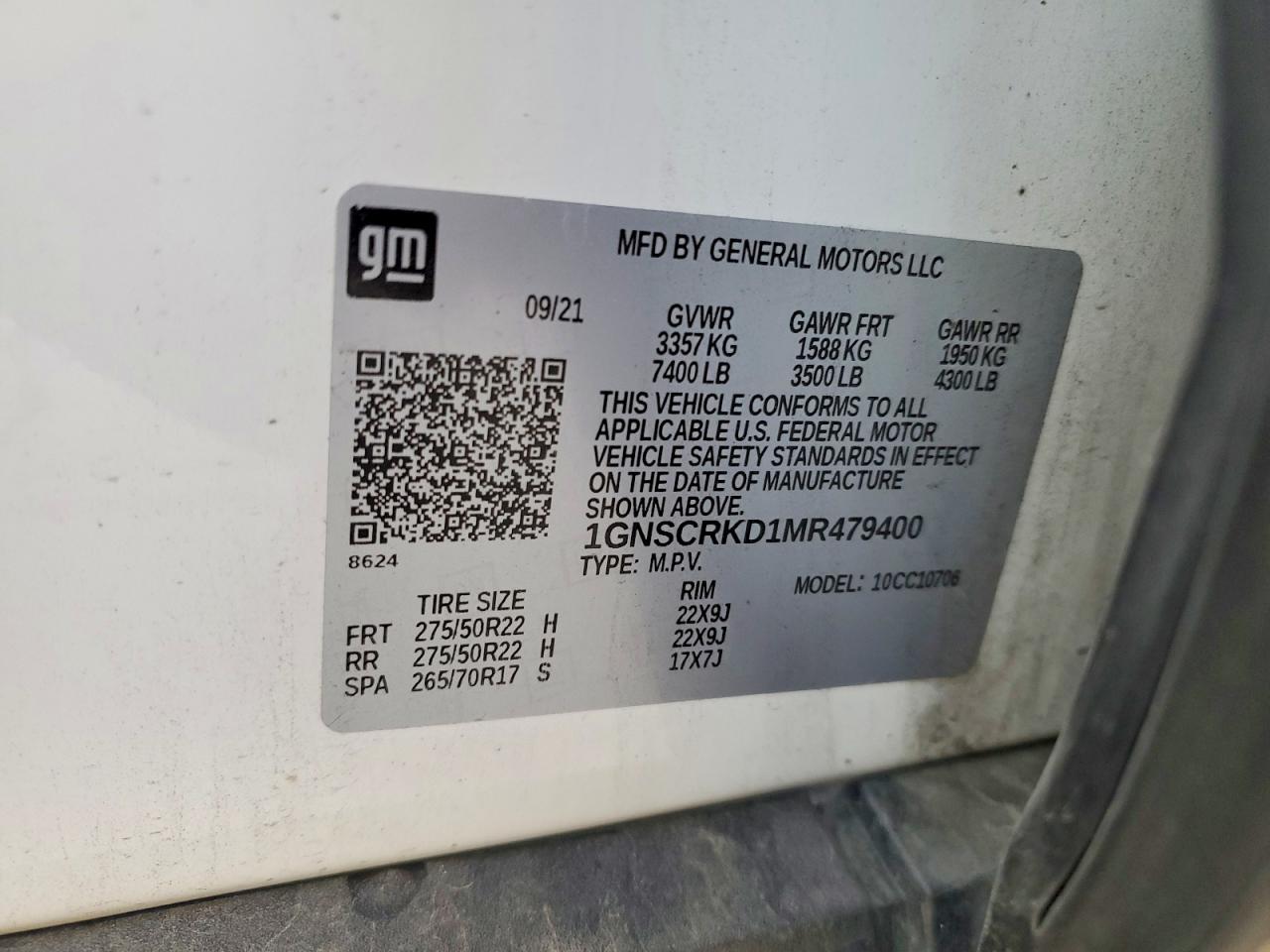 2021 CHEVROLET TAHOE C1500 RST photo 27