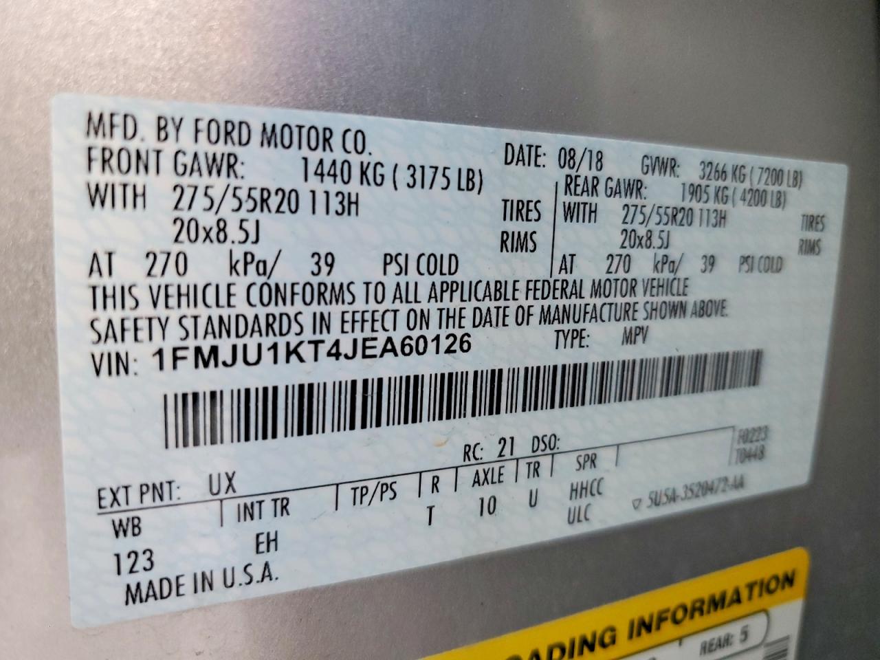2018 FORD EXPEDITION LIMITED photo 13